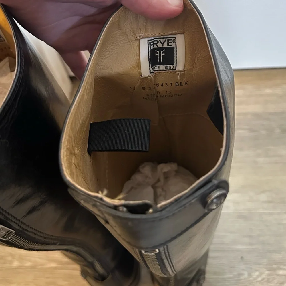 Frye Melissa Back Zip Riding Boots in Black